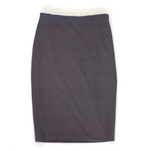 Ann Taylor Women’s Black & Nude Stripe Parisian Pencil Wiggle Straight Skirt 2